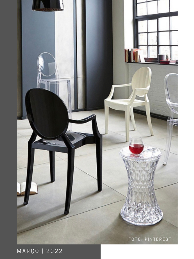 Cadeira de acrílico para usar na décor